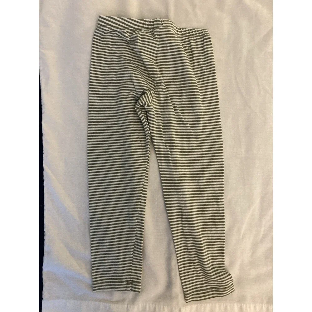 4T Old Navy girl clothes - 1 piece pants | green and white striped theme